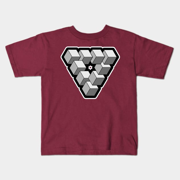 Cosmic tri-cubes Kids T-Shirt by AlterAspect